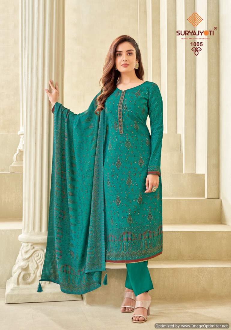 Pushpa Vol 1 By Suryajyoti Modal Silk Printed Dress Material Wholesale Shop In Surat
